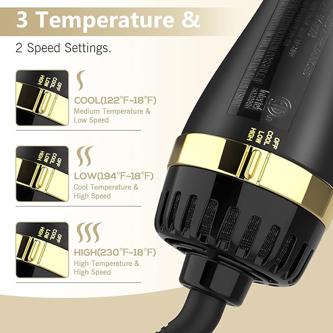 GoldWave™ PRO - 4-in-1 Hair Dryer & Volumizer & Smoothing Styler